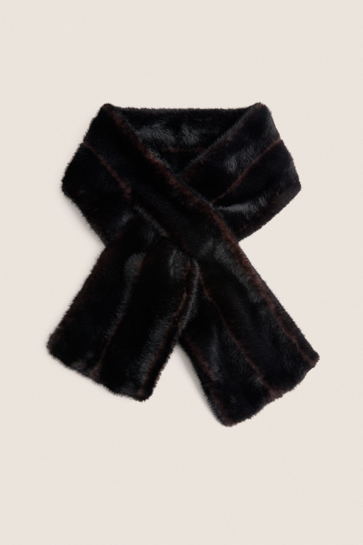 Dark Brown Faux Fur Scarf