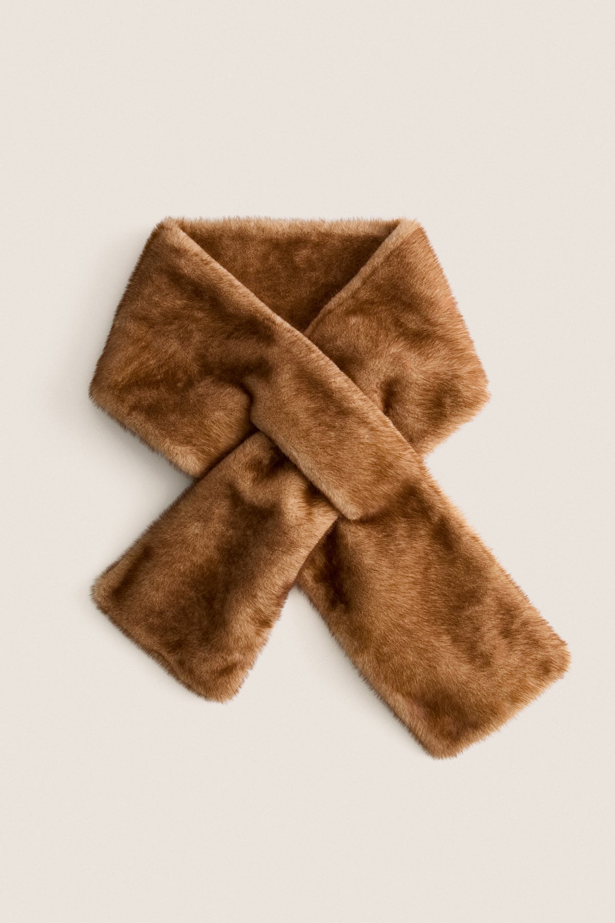 Tan Faux Fur Scarf