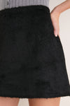 Black Pony Hair Meg A-Line Mini Skirt