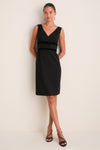 Black Wool Bow Detailed Natalie Dress