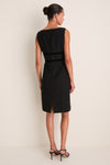 Black Wool Bow Detailed Natalie Dress