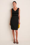 Black Wool Bow Detailed Natalie Dress