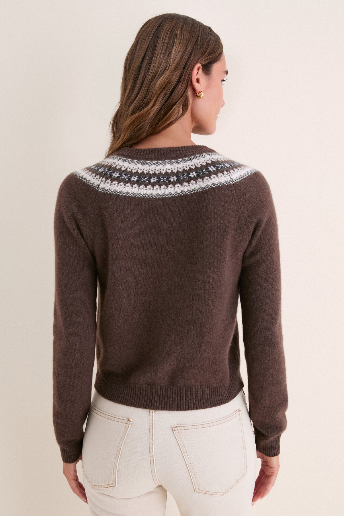 Chocolate Fair Isle Cashmere Moritz Cardigan
