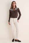 Chocolate Fair Isle Cashmere Moritz Cardigan