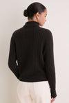 Brown Cropped Cable Cashmere Clara Turtleneck