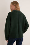 Hunter Green Genevieve Cashmere Wool Blend Crewneck Sweater