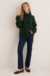 Hunter Green Genevieve Cashmere Wool Blend Crewneck Sweater