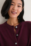 Winetasting Cashmere Embellished Button Lillian Cardigan
