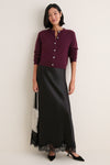 Winetasting Cashmere Embellished Button Lillian Cardigan