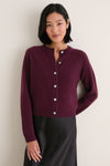 Winetasting Cashmere Embellished Button Lillian Cardigan