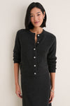 Charcoal Cashmere Embellished Button Lillian Cardigan