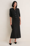 Charcoal Cashmere Embellished Button Lillian Cardigan