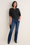 Charcoal Cashmere Embellished Button Lillian Cardigan