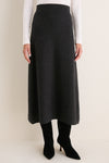 Charcoal Cashmere Wool Blend Maeve Midi Skirt