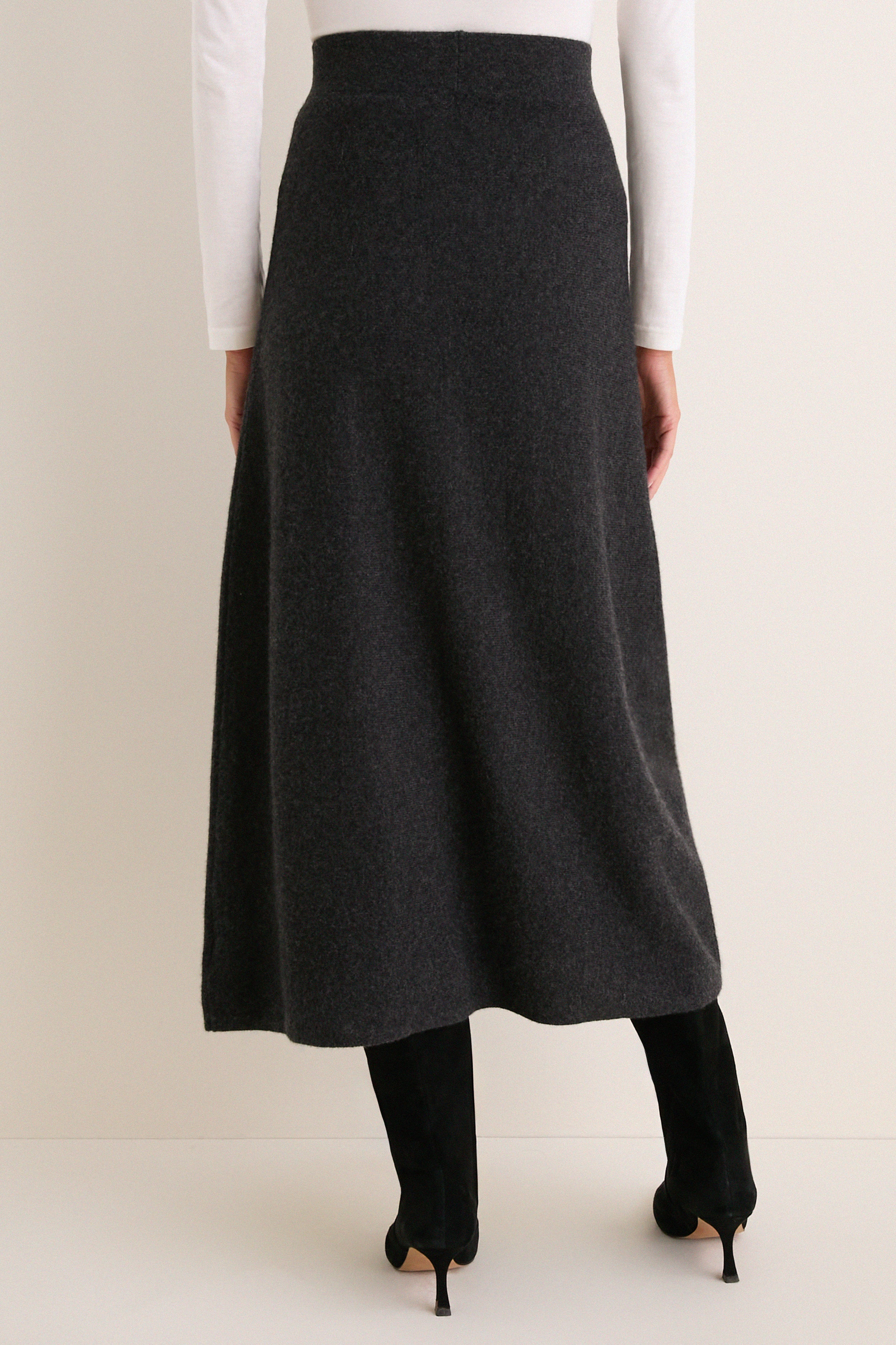 Charcoal Cashmere Maeve Midi Skirt | Tuckernuck