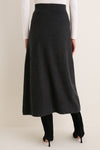 Charcoal Cashmere Wool Blend Maeve Midi Skirt