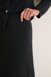 Charcoal Cashmere Wool Blend Maeve Midi Skirt