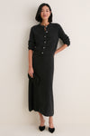 Charcoal Cashmere Wool Blend Maeve Midi Skirt