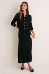Black Cashmere Embellished Button Lillian Cardigan