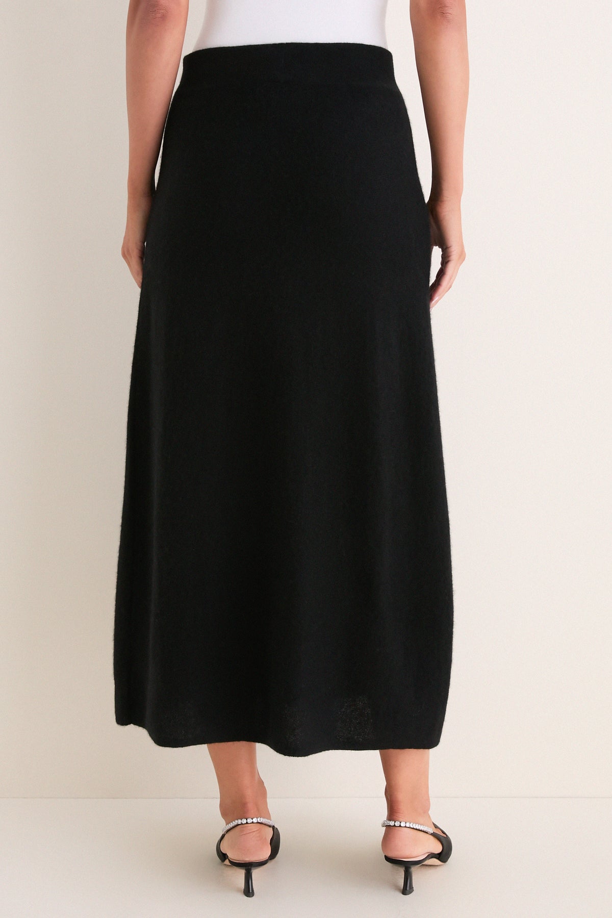 Black Cashmere Maeve Midi Skirt