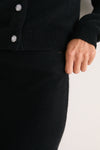 Black Cashmere Maeve Midi Skirt