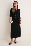 Black Cashmere Maeve Midi Skirt