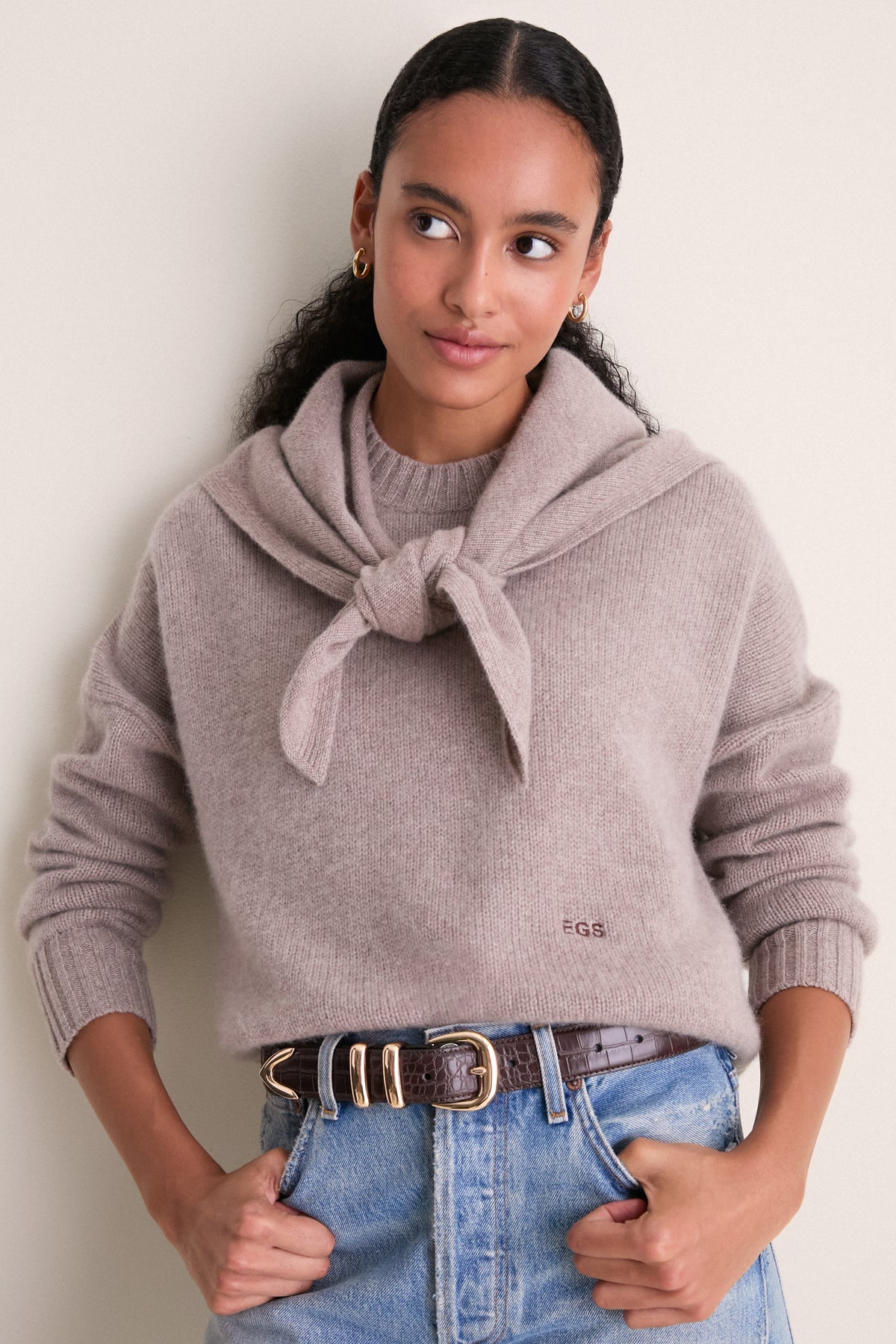 Wheat Cashmere Triangle Scarf
