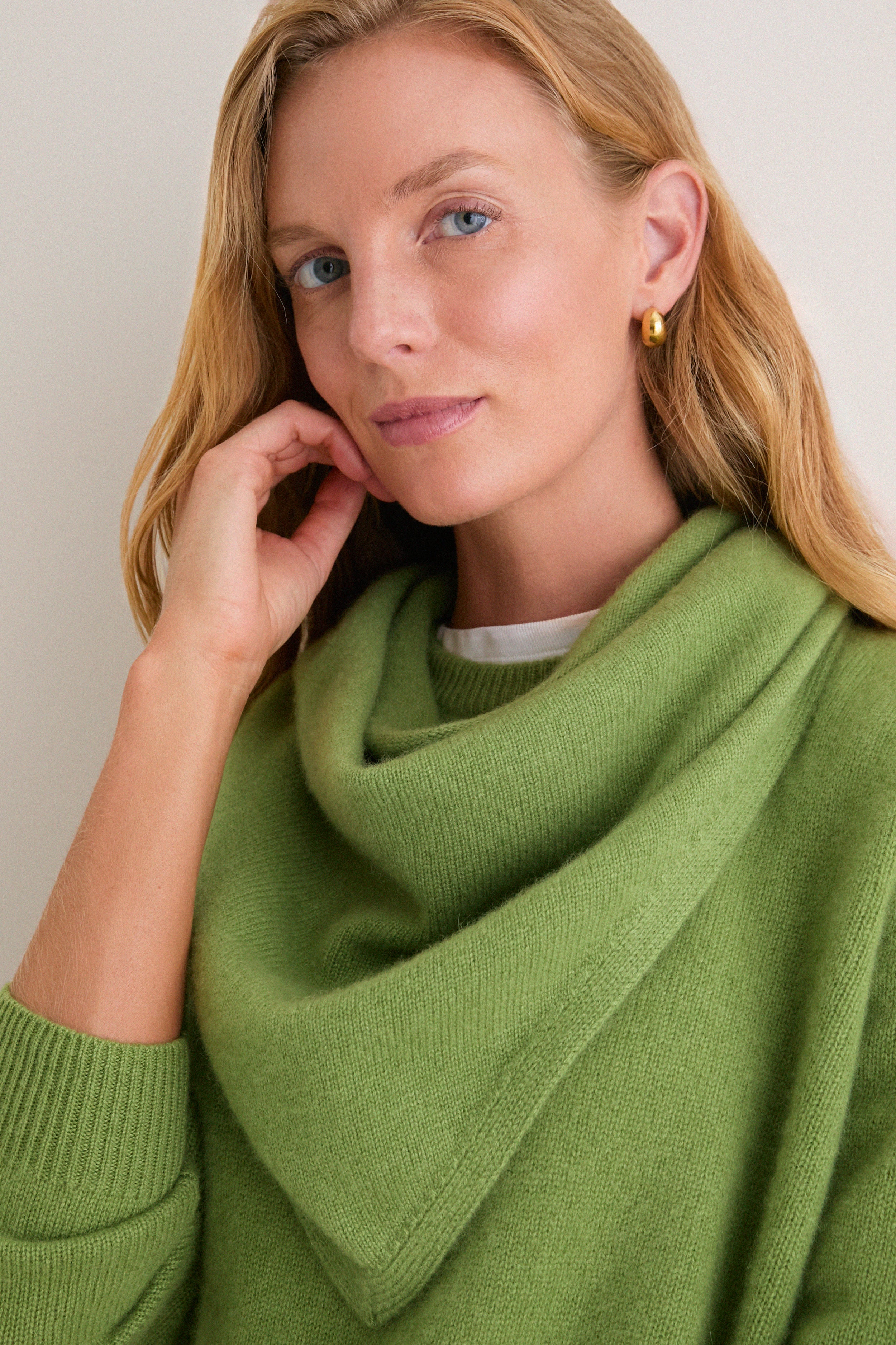 Peridot Cashmere Triangle Scarf