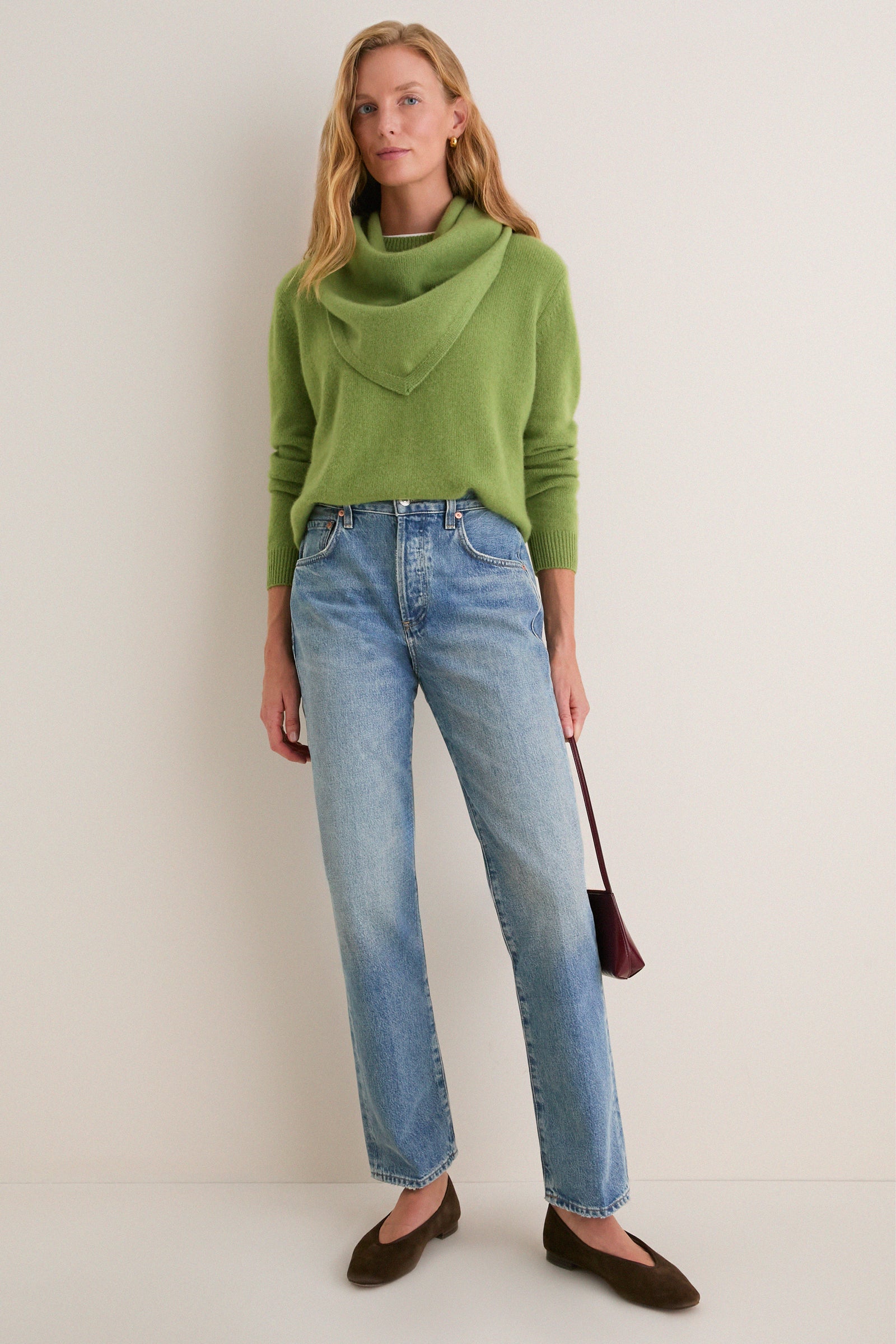 Peridot Cashmere Triangle Scarf