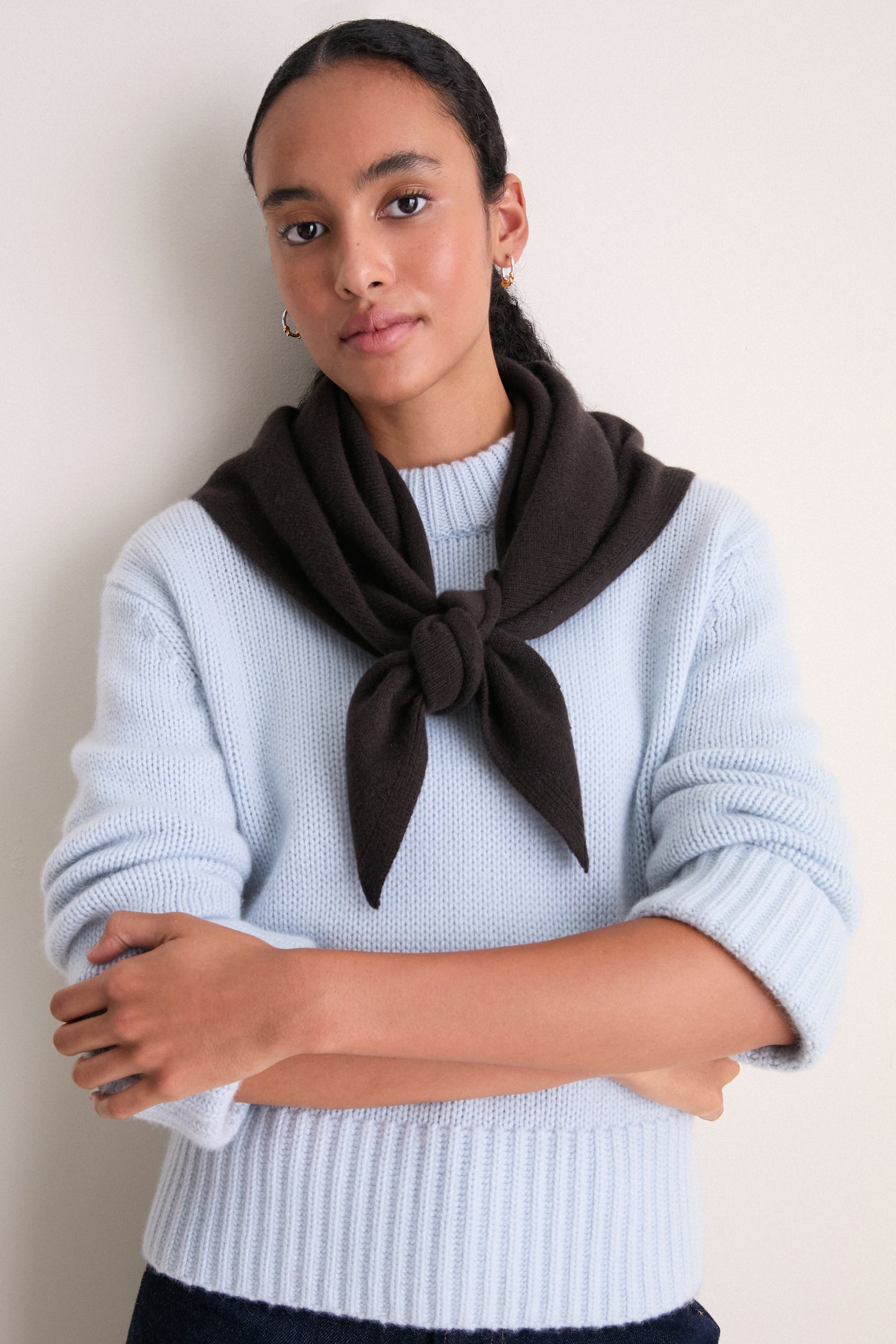 Espresso Cashmere Triangle Scarf