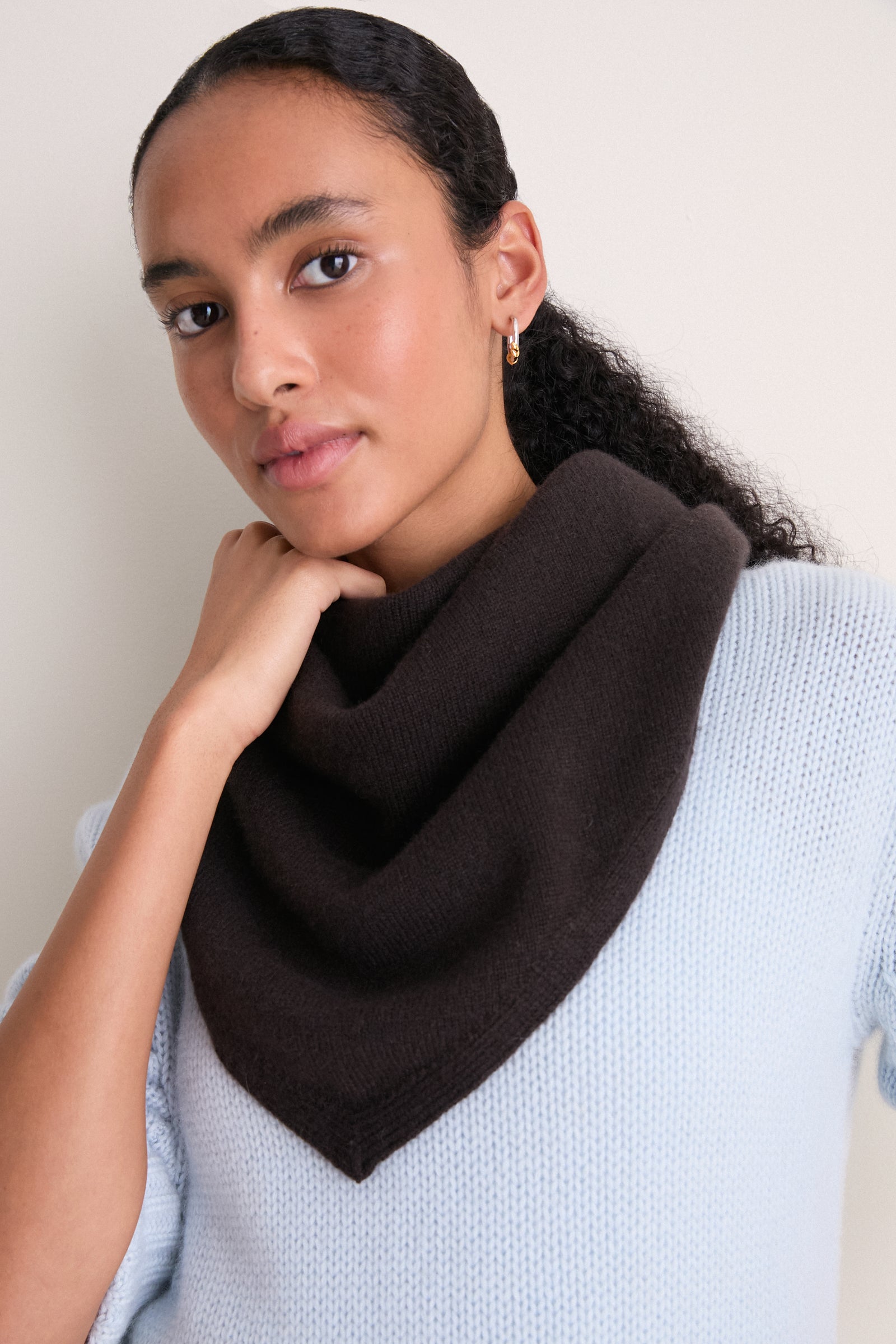 Espresso Cashmere Triangle Scarf