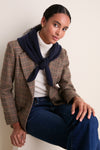 Navy Cashmere Triangle Scarf