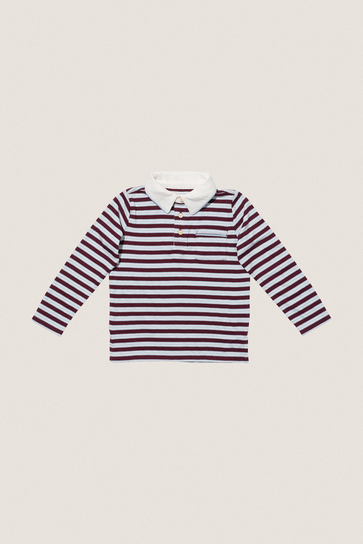 Burgundy Triple Stripe Parker Polo