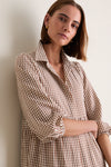 Brown Gingham Cotton Mabel Maxi Dress
