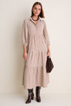 Brown Gingham Cotton Mabel Maxi Dress