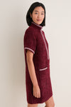 Wine Tweed Ophelia Dress