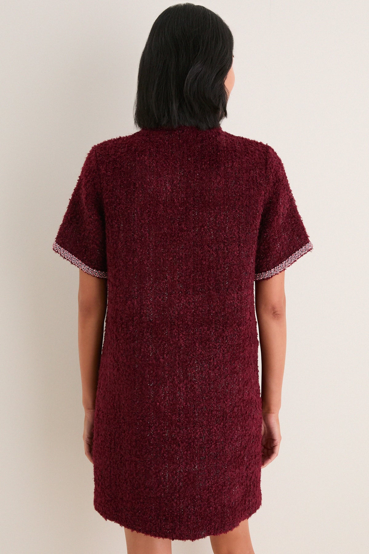 Wine Tweed Ophelia Dress