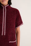 Wine Tweed Ophelia Dress