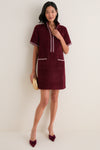 Wine Tweed Ophelia Dress