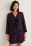 Purple Coco Tweed Bow Dress