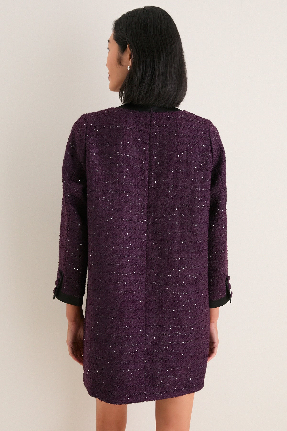 Purple Coco Tweed Bow Dress