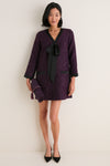 Purple Coco Tweed Bow Dress
