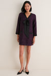 Purple Coco Tweed Bow Dress
