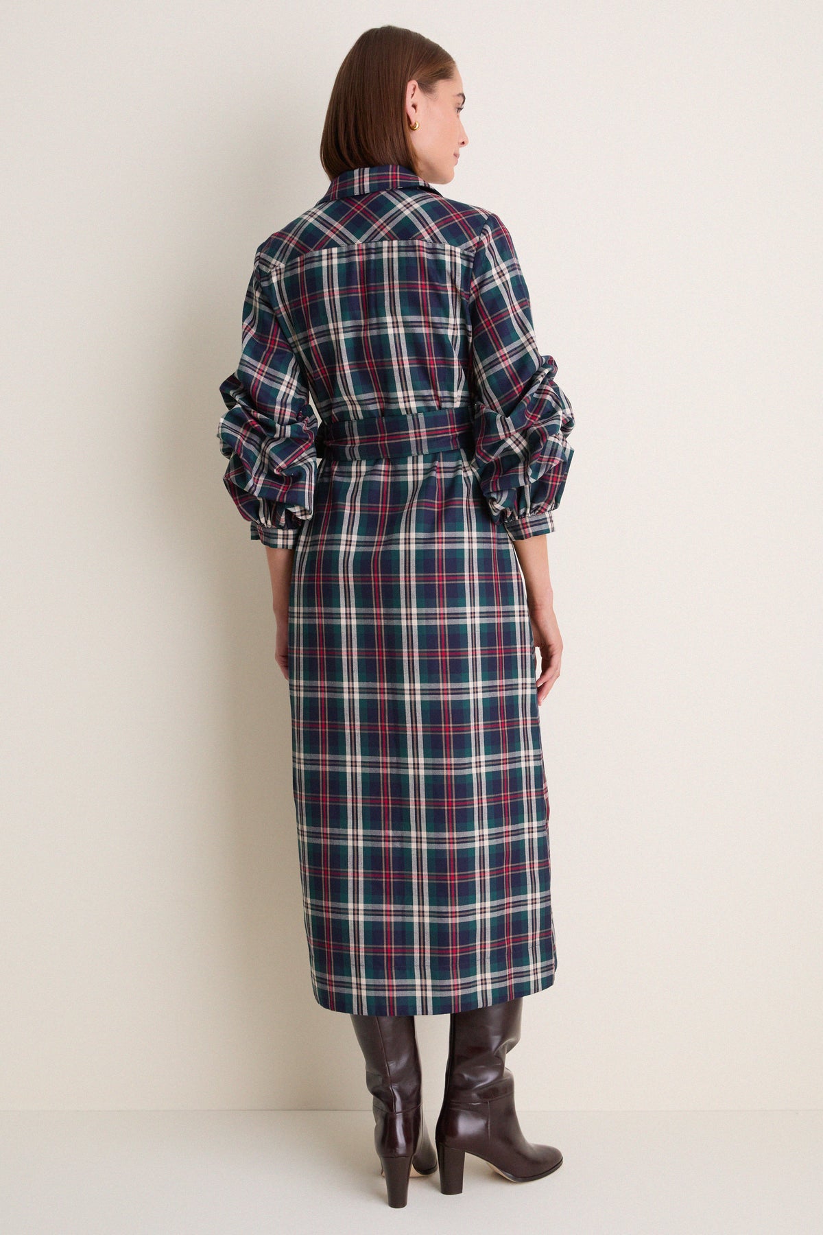 Navy Multi Plaid Alessia Maxi Dress