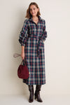 Navy Multi Plaid Alessia Maxi Dress