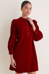 Cranberry Velvet Samantha Dress
