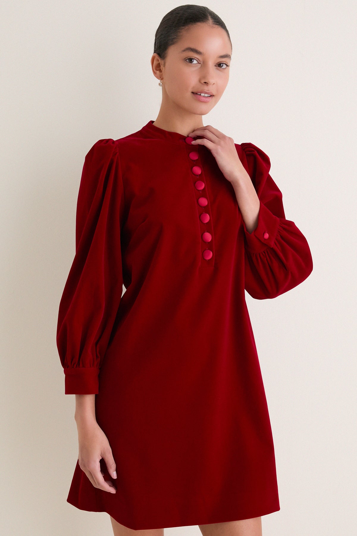 Cranberry Velvet Samantha Dress