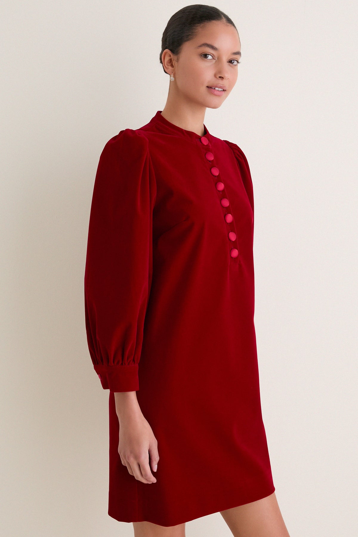 Cranberry Velvet Samantha Dress