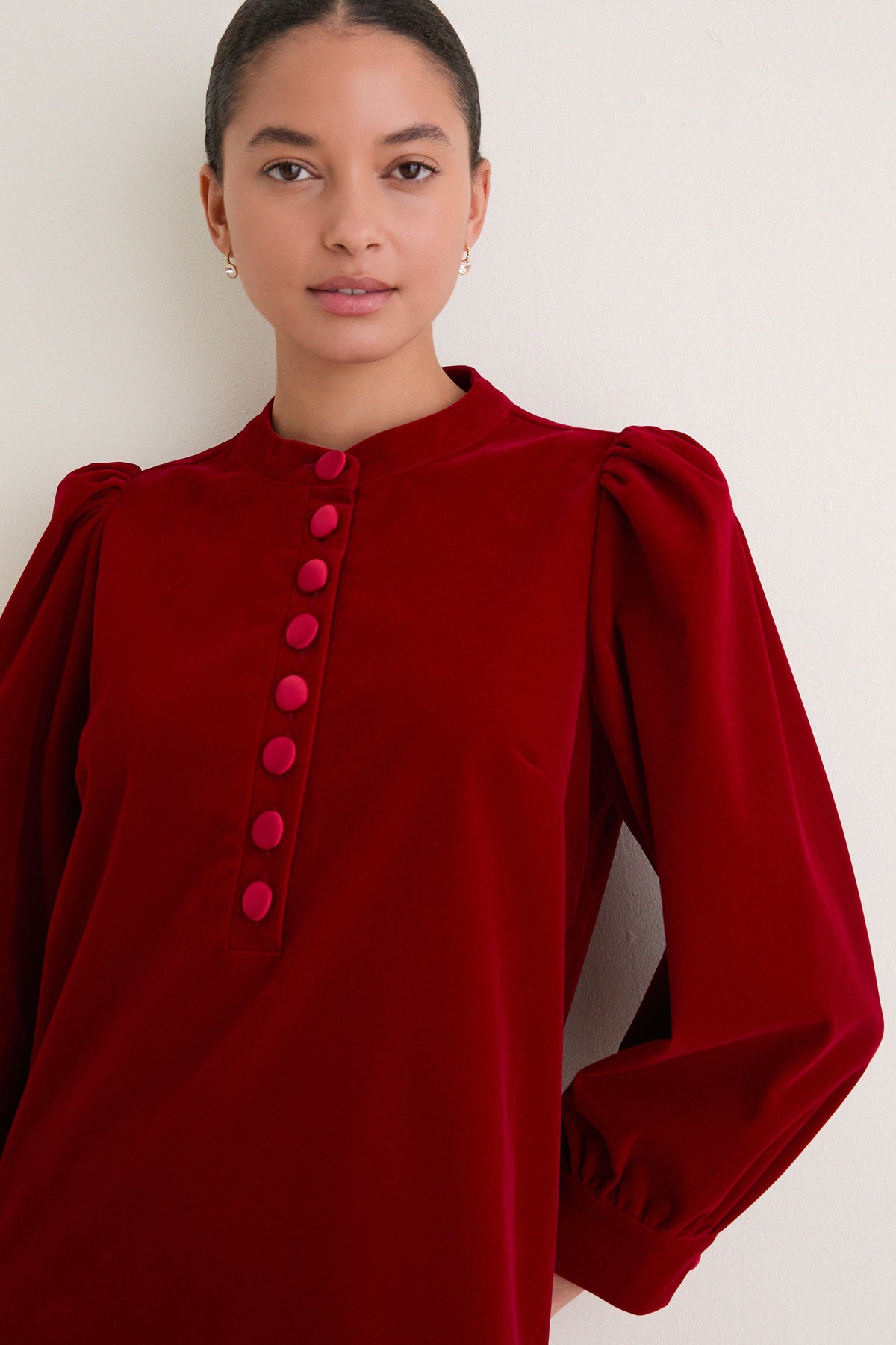 Cranberry Velvet Samantha Dress