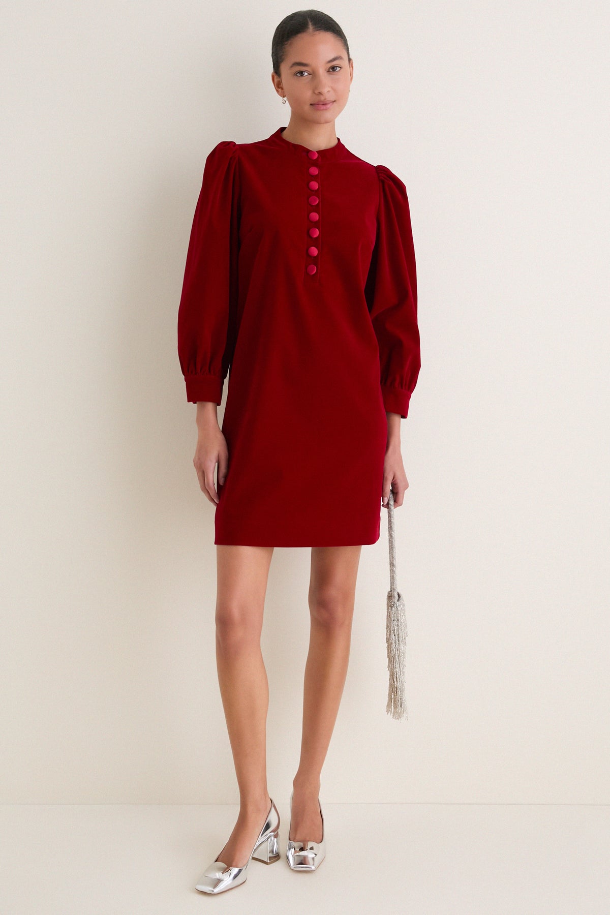 Cranberry Velvet Samantha Dress